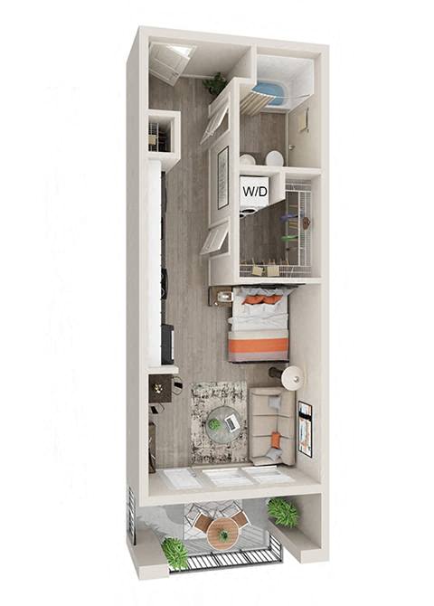 A0 - 2Bed1Bath - 474SF